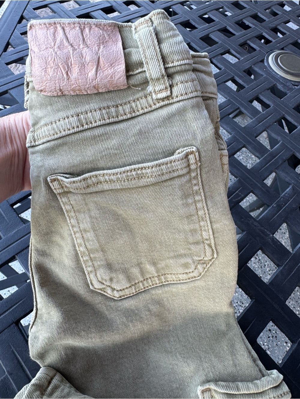 Zara Girls Olive Green Cargo Jeans - Classic Utility Style - Size 7 Kids - Picture 4 of 11
